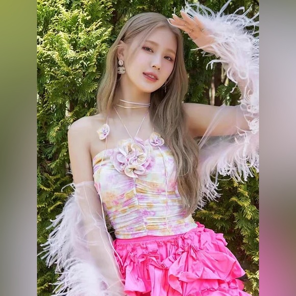 Magda butrym Jennie blackpink flower pink halter top size small - Picture 3 of 16